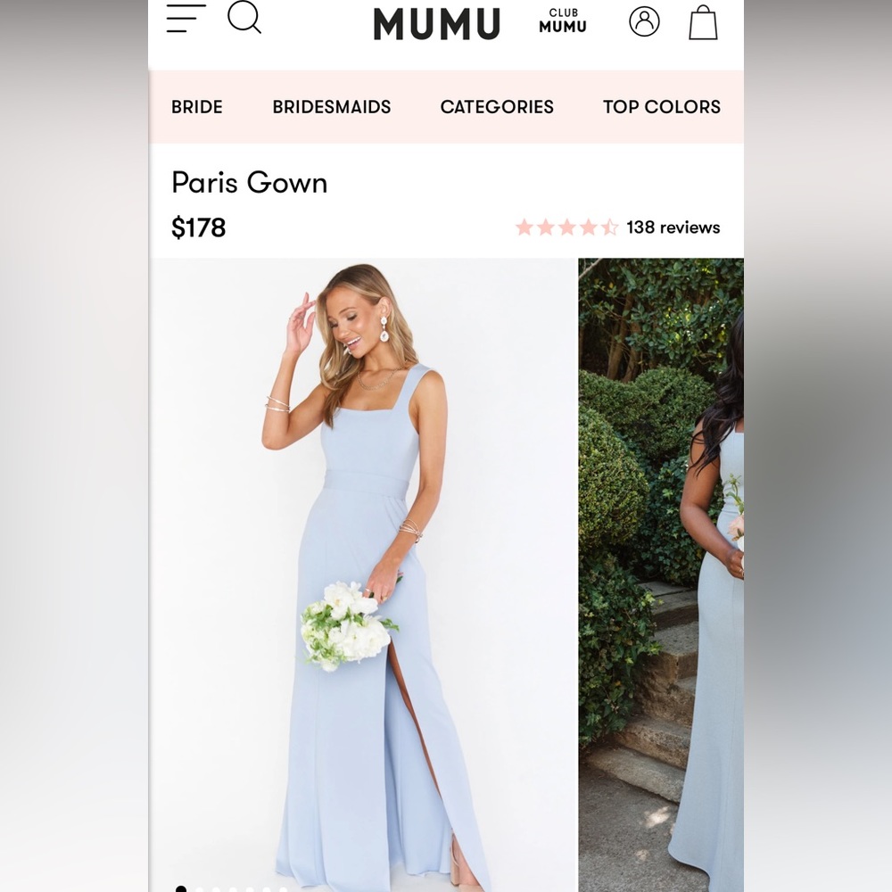 Showmeyourmumu Paris Steel Blue Stretch bridesmaid gown